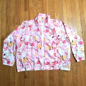 NWT Nanette Lepore Play wind suit zip up rain jacket, women's 2X, floral pink